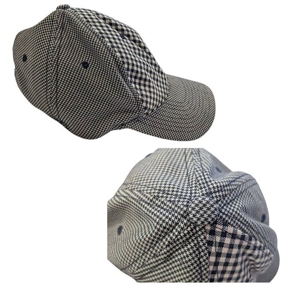 Vtg Y2K VOLCOM Suited Stone 50% Wool Mixed Houndstooth Flexfit Skater Hat Sz S/M - Picture 4 of 8